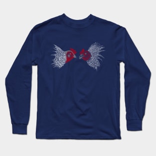 Cockfight on dark background Long Sleeve T-Shirt